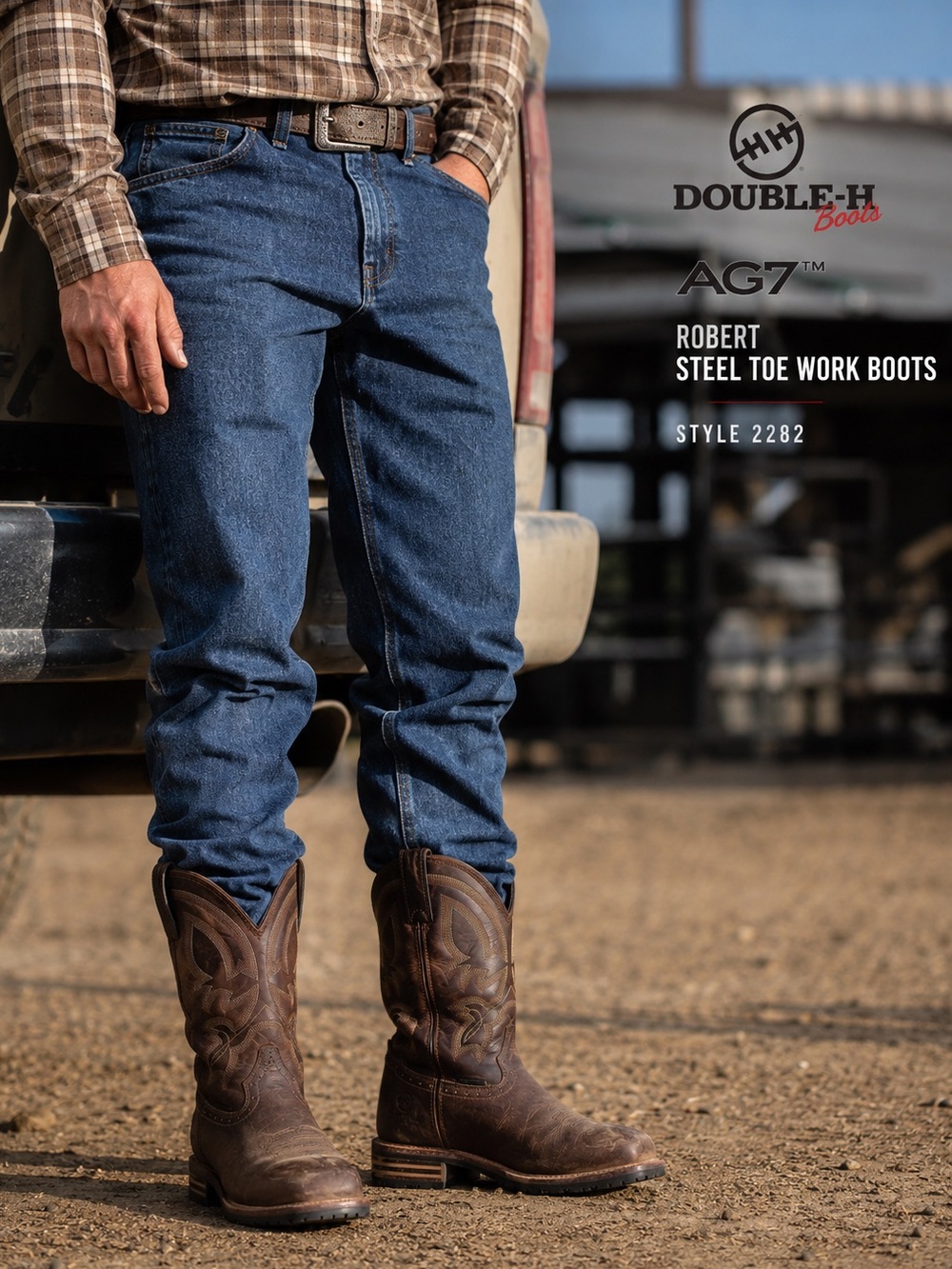 Double-H AG7™ Robert Steel Toe Work Boots 2282 – Men’s Size 9D